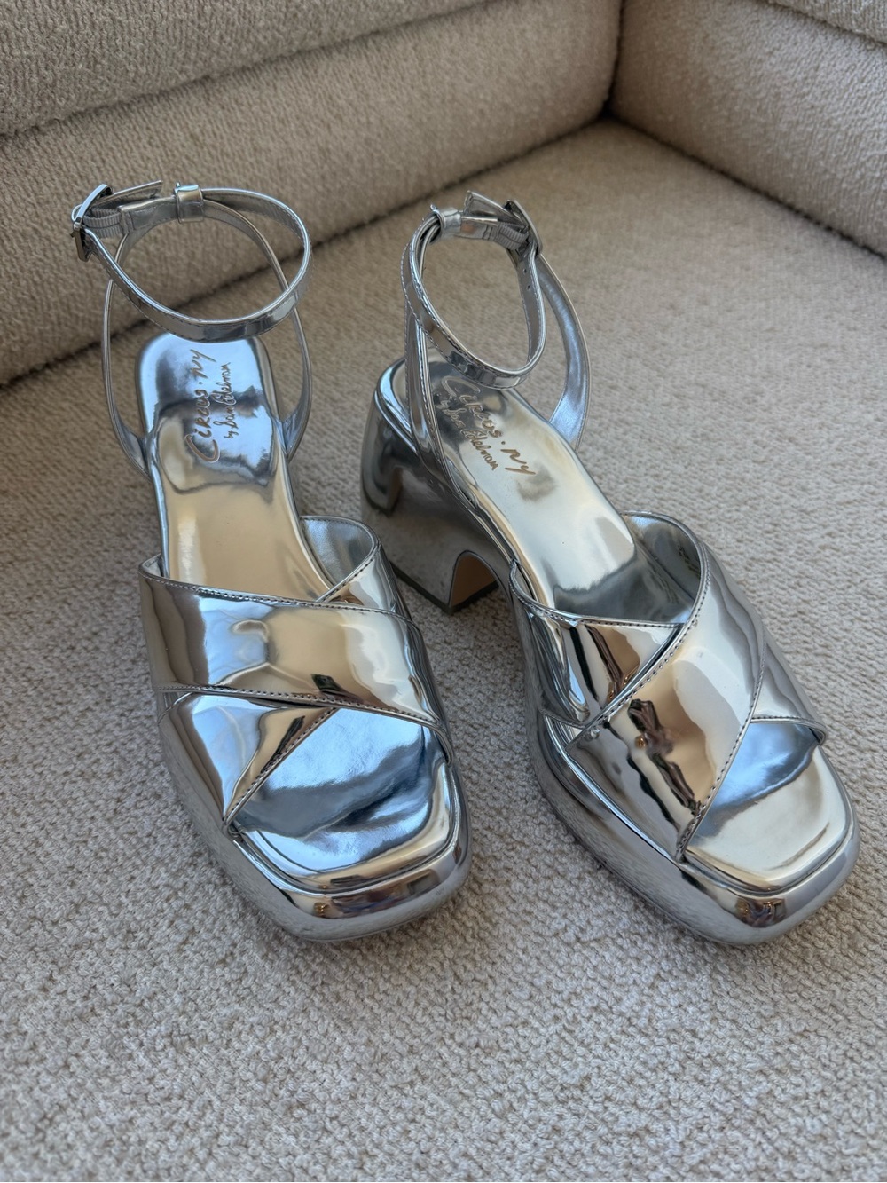 Circus by Sam Edelman Silver Mirrored Platform Sandals